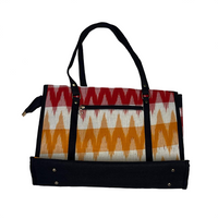 Crimson Rhythm Ikat Tote Bag.