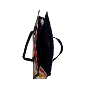 Crimson Rhythm Ikat Tote Bag.