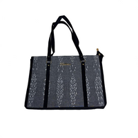 Crimson Rhythm Ikat Tote Bag.