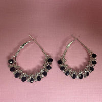Midnight Charm Beaded Hoops