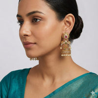 lotus-shaped floral stud
