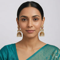 lotus-shaped floral stud