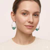 Aqua Blossom Hoops