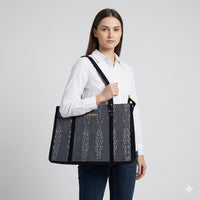 Crimson Rhythm Ikat Tote Bag.