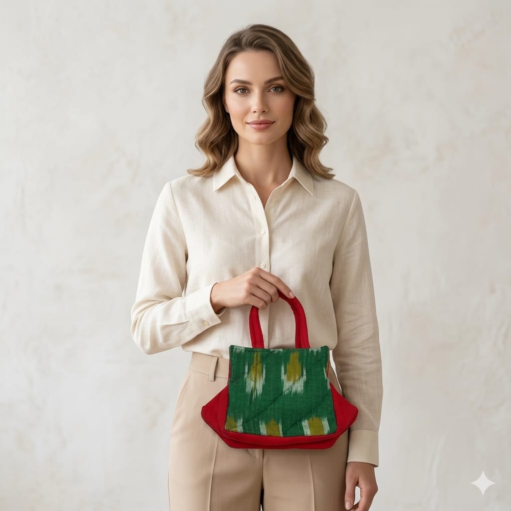 Ikat printed tote bag