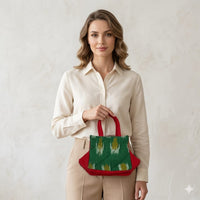 Ikat printed tote bag
