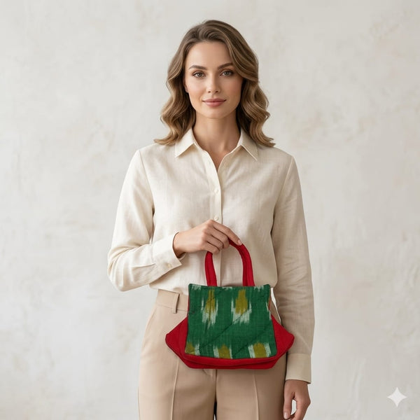 Ikat printed tote bag