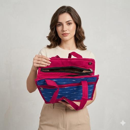 Ikkat Cotton Tote Bag.