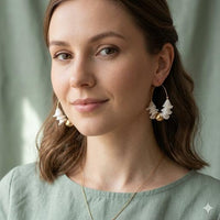 Ivory Bloom Luxe Hoops