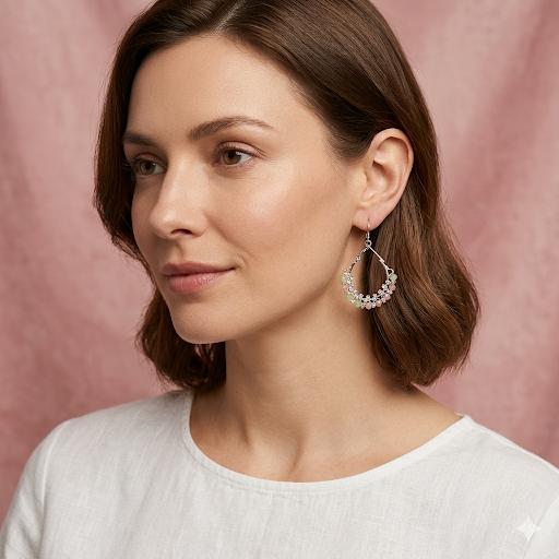 Petal Charm Hoop Earrings