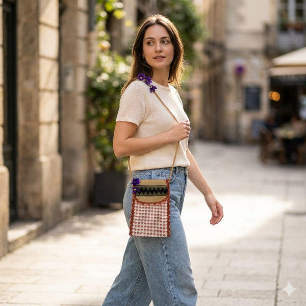 Jute Mobile Sling Bag