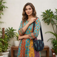 Midnight Ikat Round Sling Bag