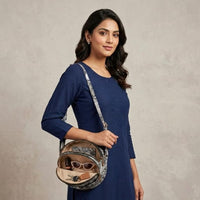 Women’s Floral Print Round Sling Bag