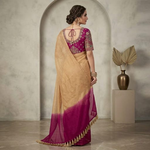 Pure Dupion Raw Silk Ombre Saree