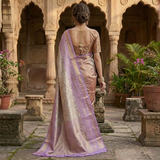 Royal Queen Purple Dharmavaram Semi Pattu saree