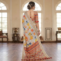 Autumn Leaf Digital Print Saree