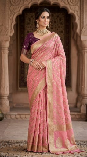 Zari Butta Khaddi Georgette Saree