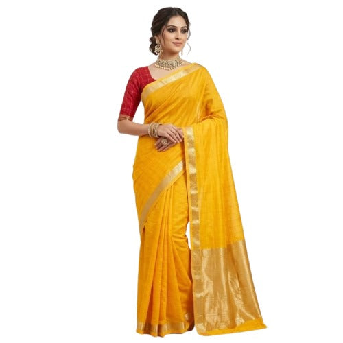 zari checkered pattern Saree