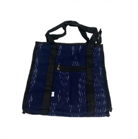 Indigo Ikat Canvas Lunch Tote