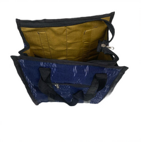 Indigo Ikat Canvas Lunch Tote