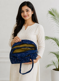 Indigo Ikat Quilted Shoulder Bag