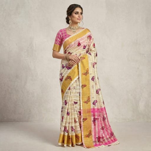 Butterfly Digital Print Saree