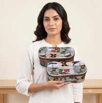 Paris Eiffel Tower Print Cosmetic Train Case