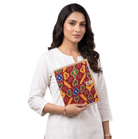 Shantiniketan-style batik print file folder