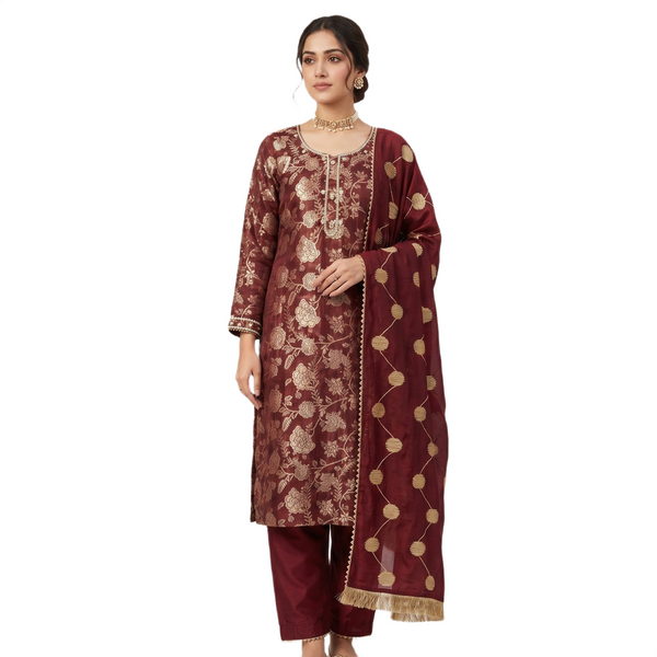 Aurelia Maroon Charm Dress Material