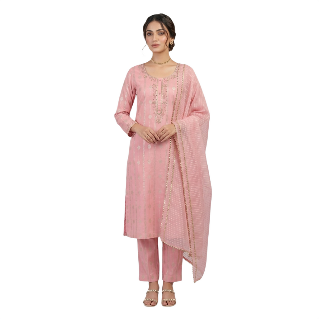 Heritage Noor-Rose Dress Material