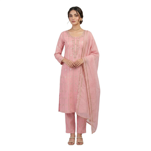 Heritage Noor-Rose Dress Material