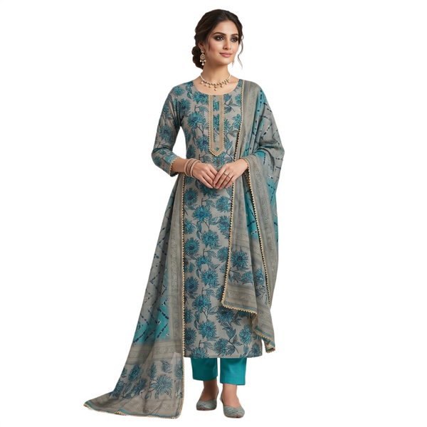 Azure Blossom Grace Suit Set