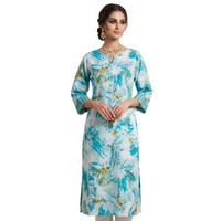 Floral Abstract Printed Straight Kurti