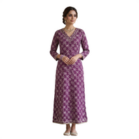 Purple Bandhani Print Anarkali Kurti Top
