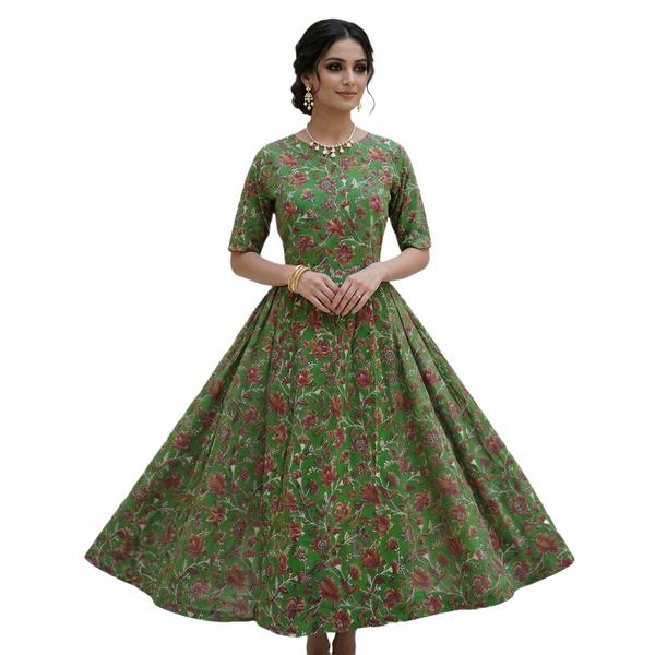 Kalamkari Cotton Maxi Frock