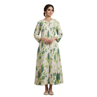 Floral printed cotton kurta