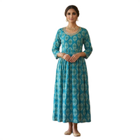 Turquoise Bloom Flare Kurta