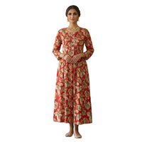Scarlet Blossom Straight Kurta