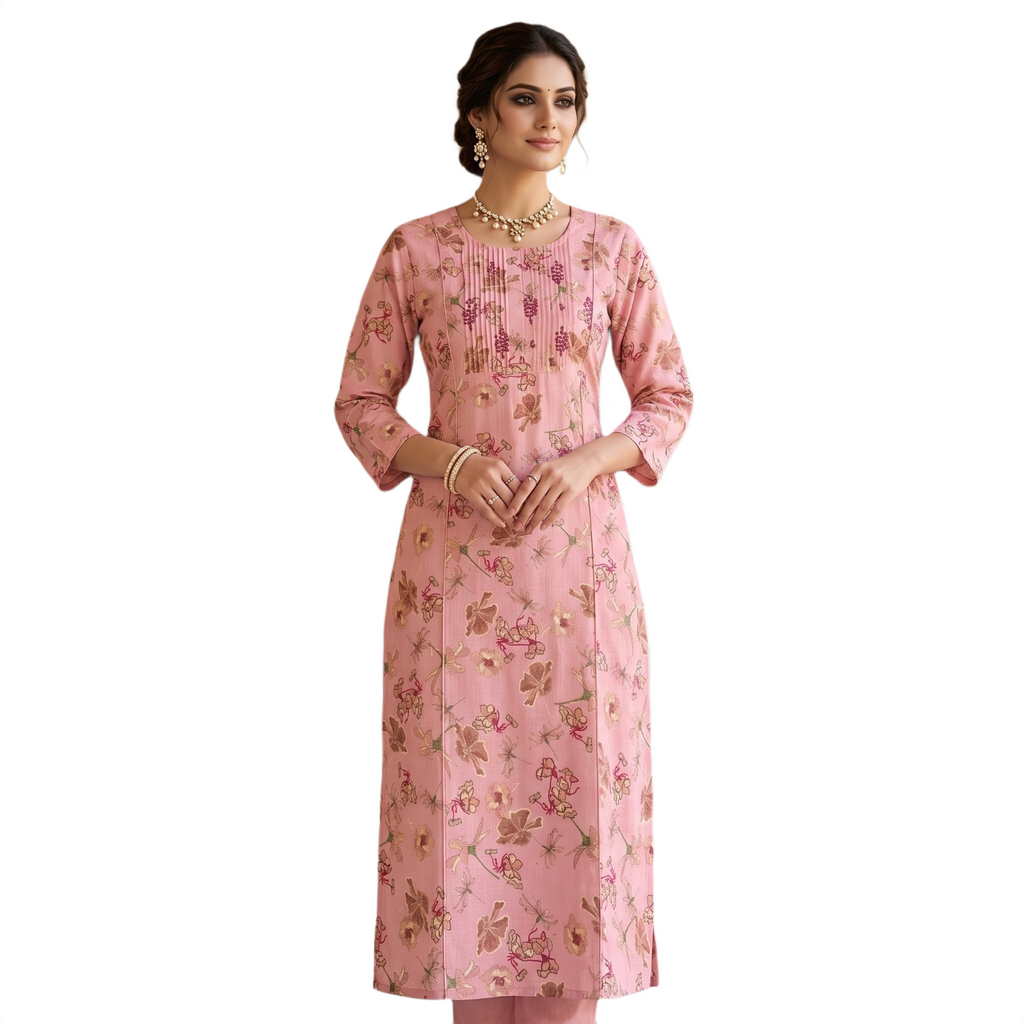 floral-printed long kurta