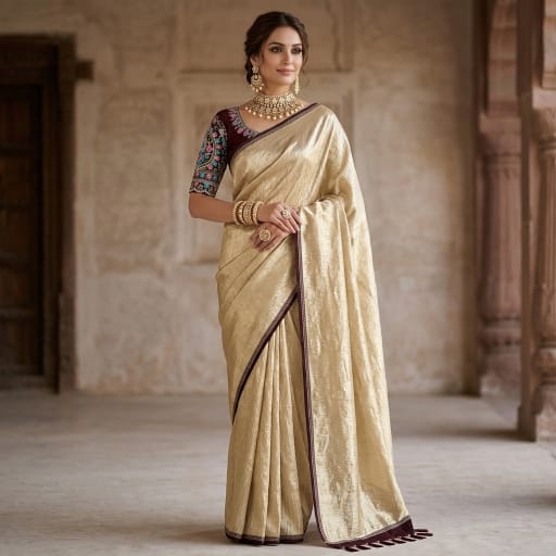 Crushed Tissue Saree