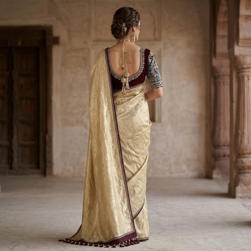 Crushed Tissue Saree