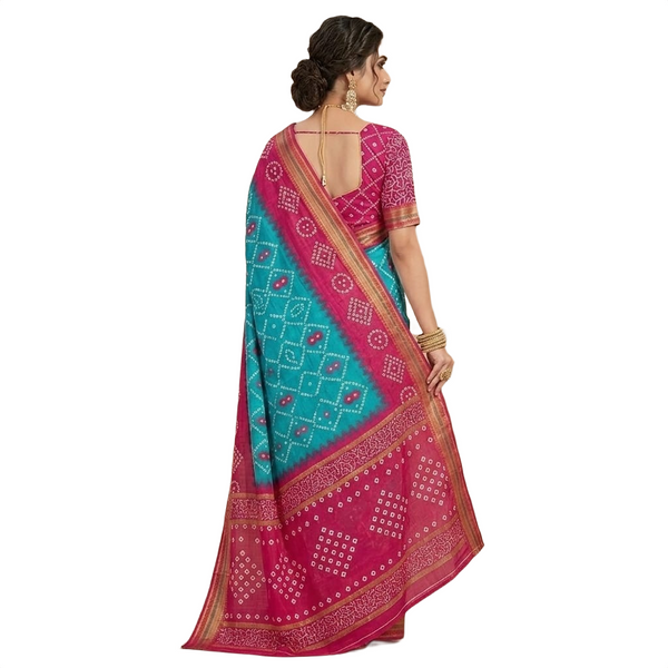 Traditional Bandhani Print Casual Saree.