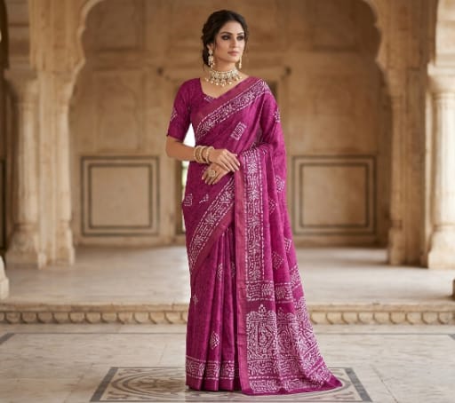 Batik Printed Bandhani Saree