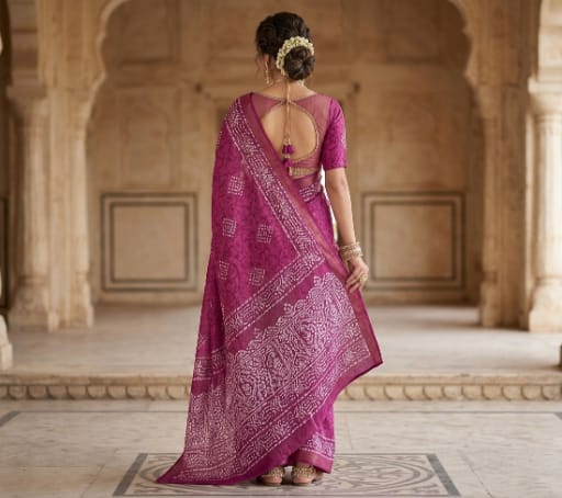Batik Printed Bandhani Saree
