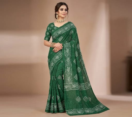 Batik Printed Bandhani Saree