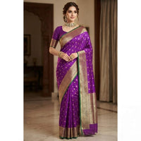 Traditional Zari Woven Kanchipuram Silk Saree.