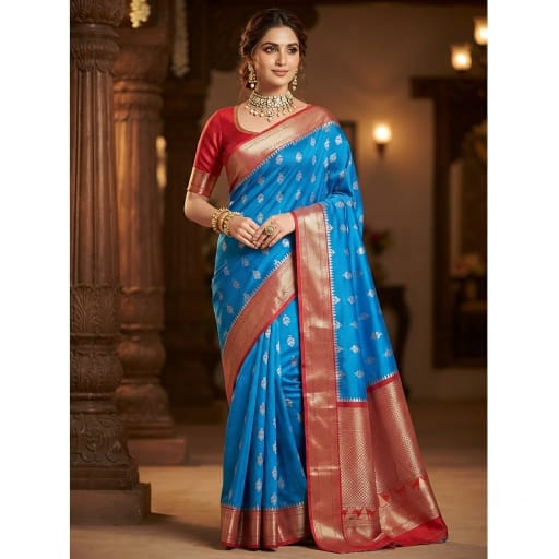 Traditional Zari Woven Kanchipuram Silk Saree.