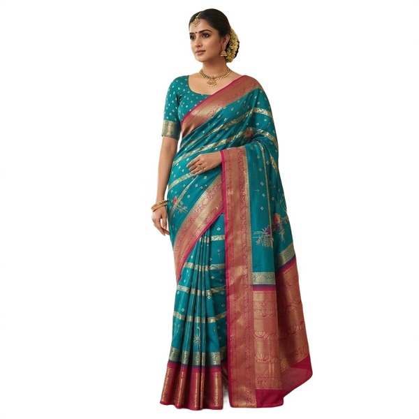 Paithani Bandhani Fusion Saree