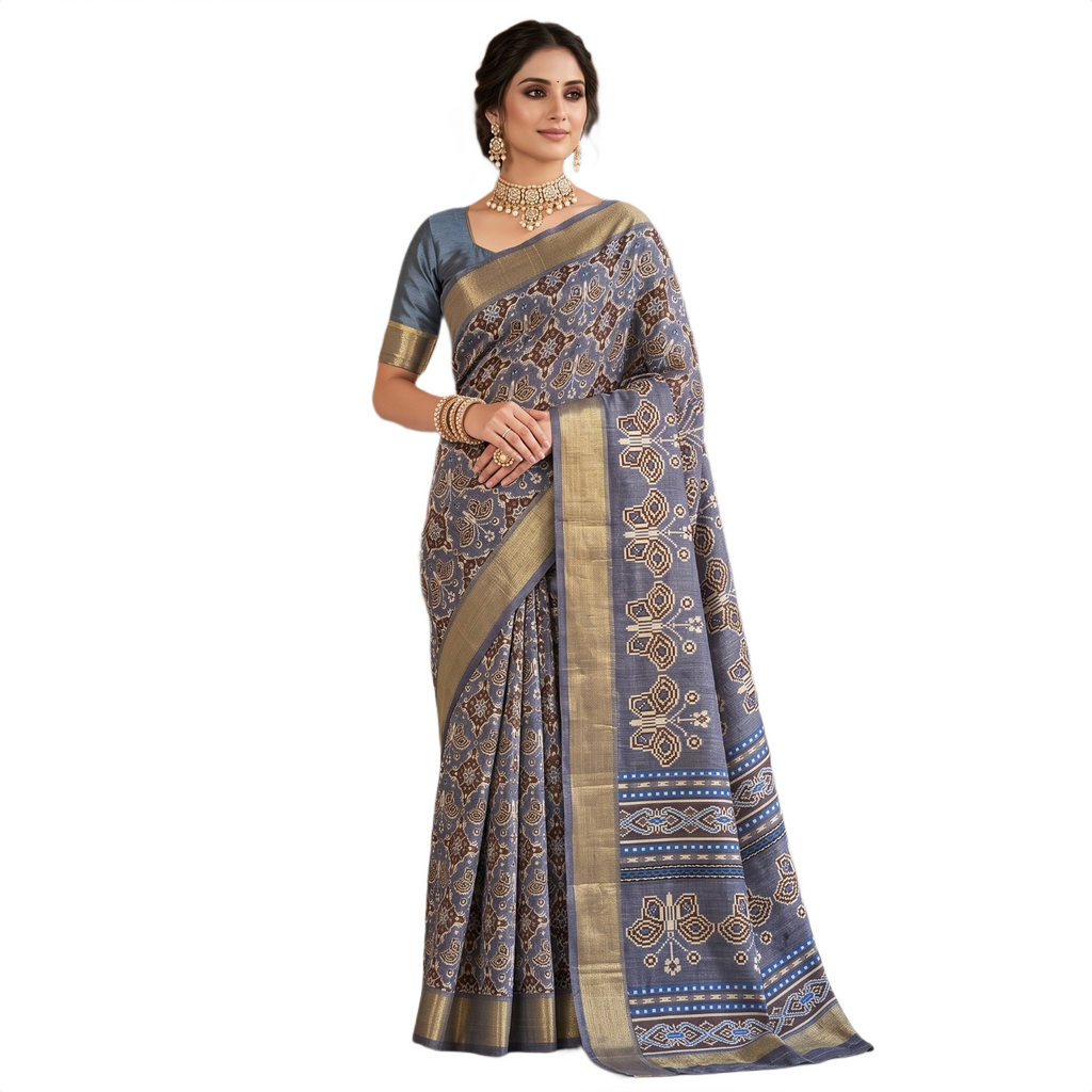 Linen Patola Ikat Saree