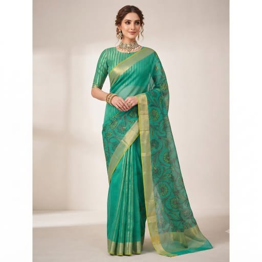 Chanderi Silk Floral Vine Saree